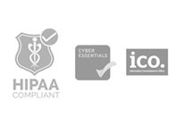 Compliant with HIPAA / DTAC inc. DCB 0129 (Clinical Safety Management), Cyber Essentials certified and registered with the UK ICO