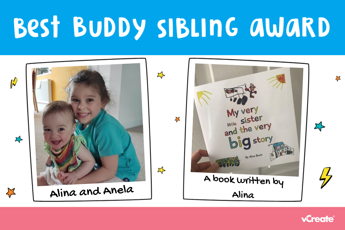 Young Author and Super Sister, Alina, has been nominated for our Best Buddy Sibling Award!