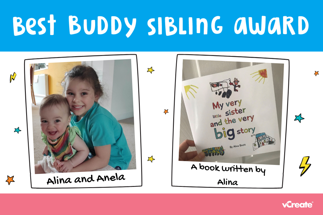 Young Author and Super Sister, Alina, has been nominated for our Best Buddy Sibling Award! Young Author and Super Sister, Alina, has been nominated for our Best Buddy Sibling Award!