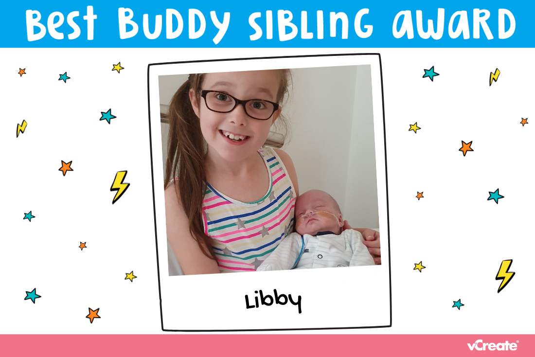 Super Sister, Libby, is receiving our Best Buddy Sibling Award this week!