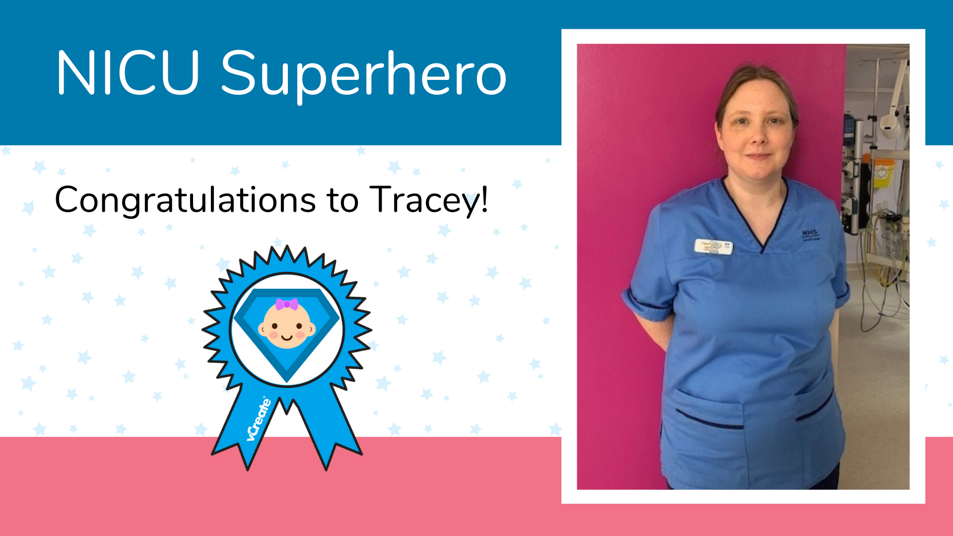 Tracey, from the Royal Alexandra Hospital in Paisley, is Samantha's NICU Superhero!