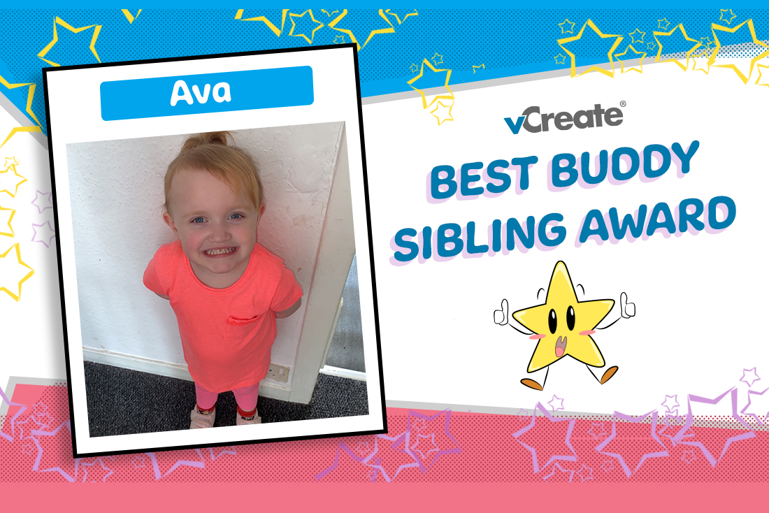 Ava is the super sibling receiving our Best Buddy Sibling Award this week!