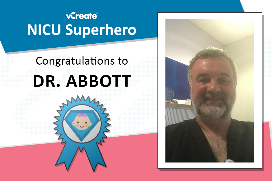 Dr. Abbott from Royal Stoke University Hospital is Laura's NICU Superhero!