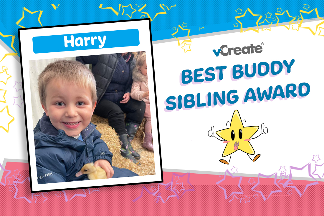 Harry is the brave big brother receiving our Best Buddy Sibling Award this week! Harry is the brave big brother receiving our Best Buddy Sibling Award this week!