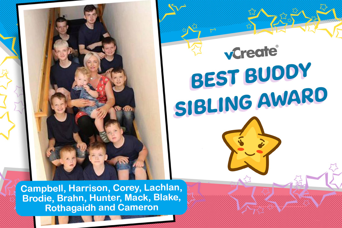 We have 11 super siblings receiving our Best Buddy Sibling Award this week!