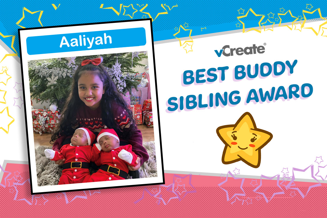 Aaliyah is receiving our Best Buddy Sibling Award!