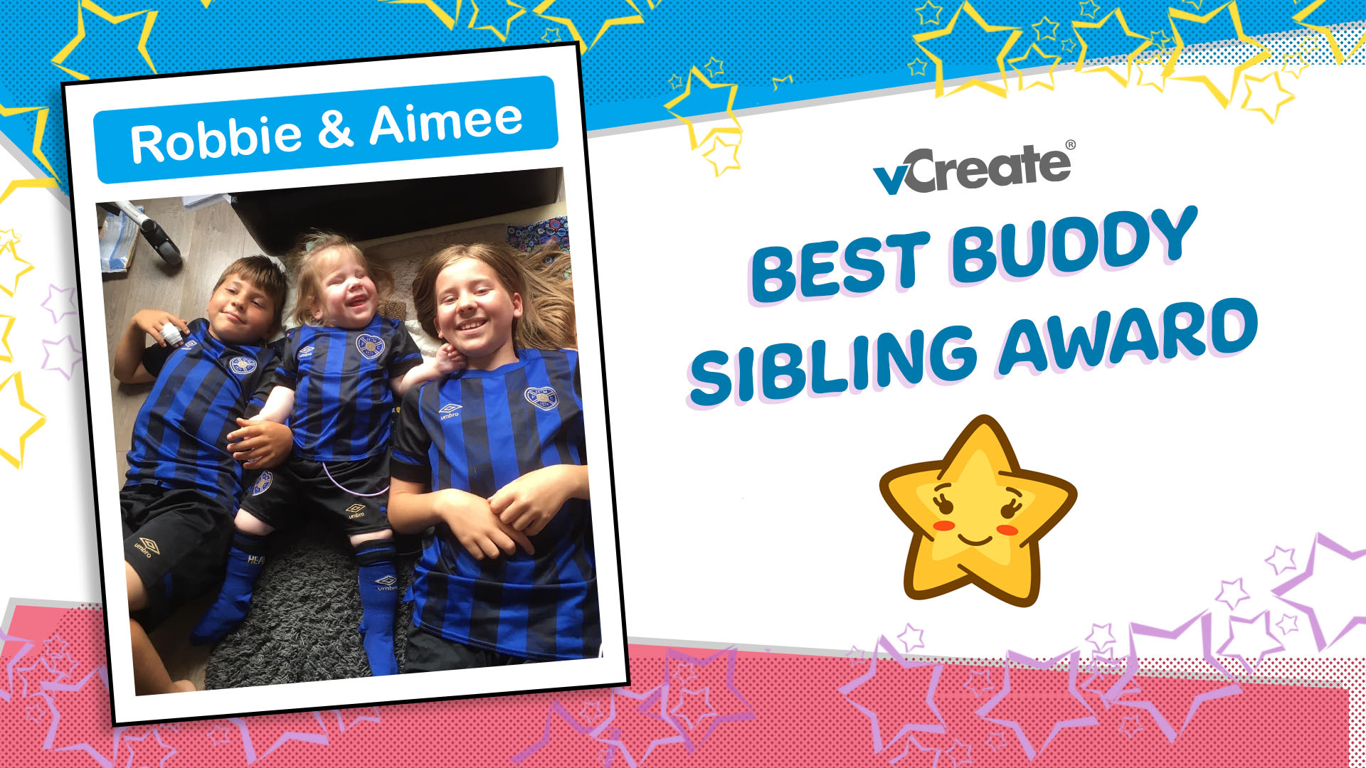 Aimee and Robbie are receiving our Best Buddy Sibling Award!