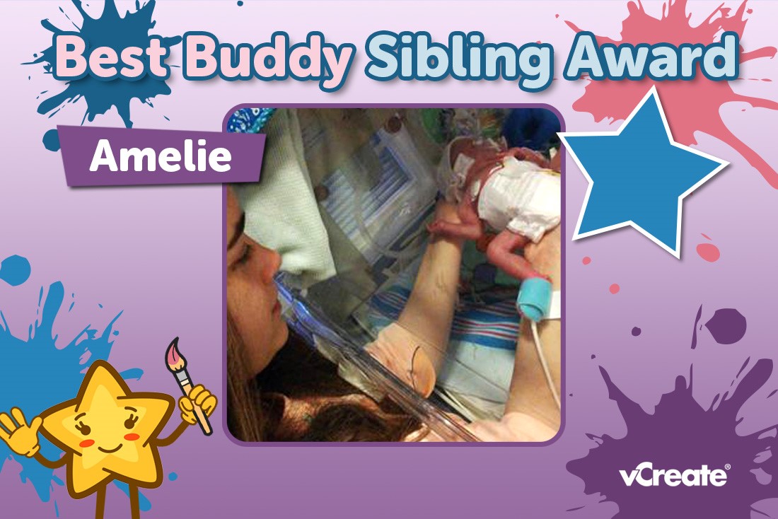 Amelie is the recipient of our Best Buddy Sibling Award this week!