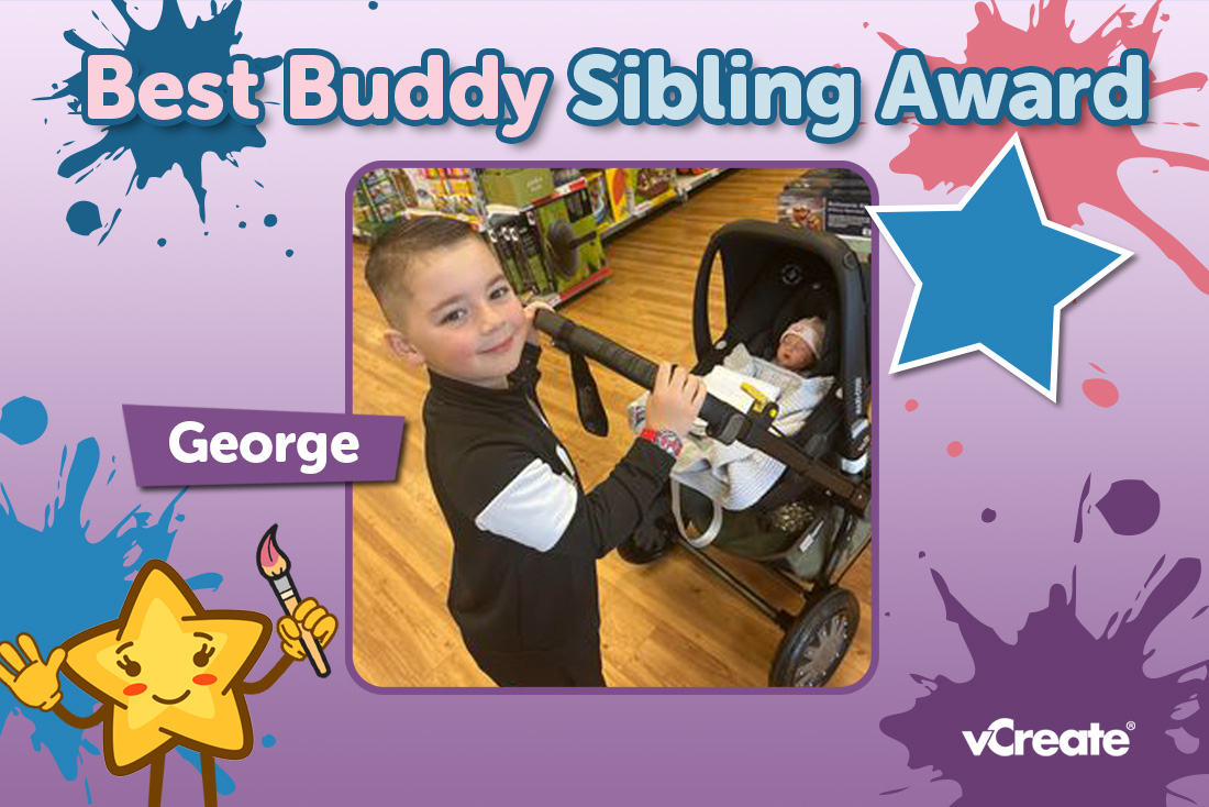 George is the recipient of our Best Buddy Sibling Award this week! George is the recipient of our Best Buddy Sibling Award this week!