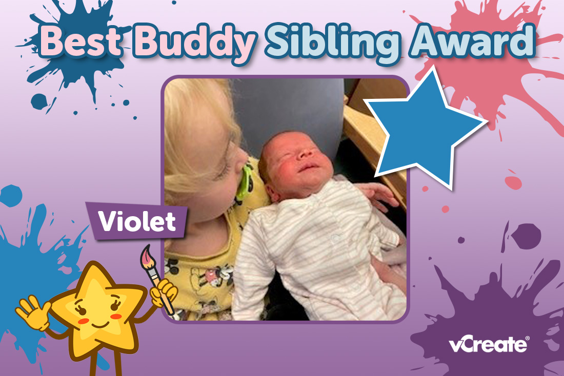 Violet is receiving our Best Buddy Sibling Award this week! Violet is receiving our Best Buddy Sibling Award this week!